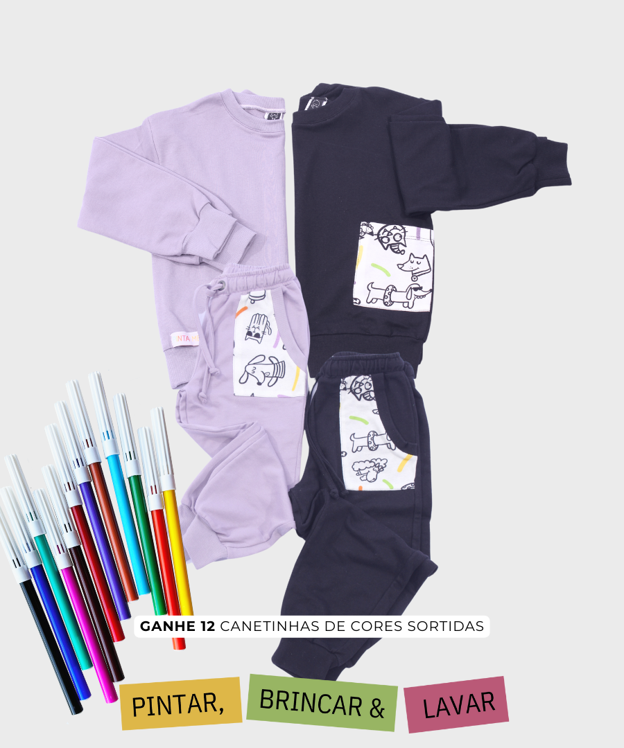 Conjunto Calça + Moletom Bolso PETS